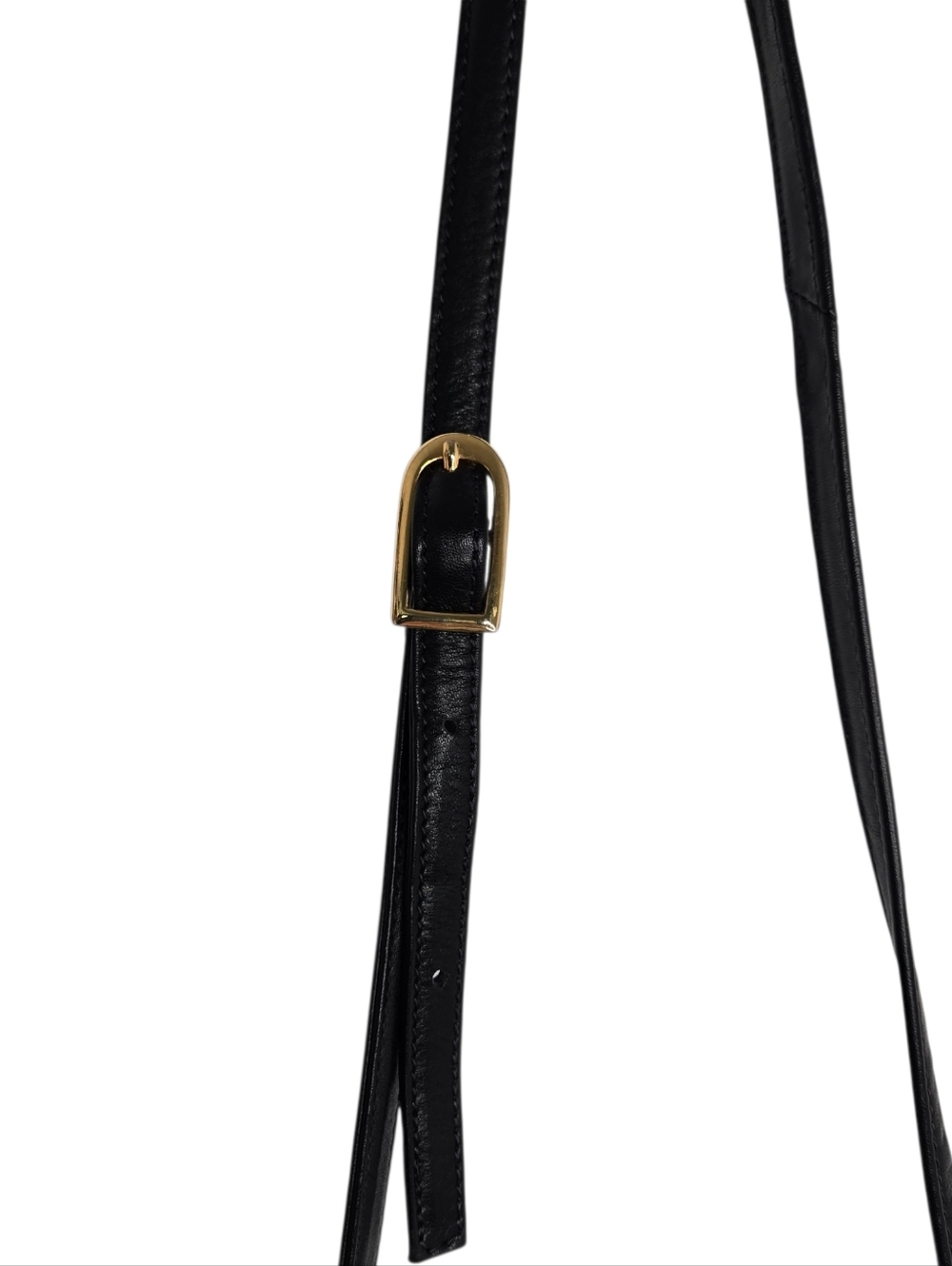 Peruzzi Firenze Black Leather Crossbody Bag Italian Minimalist Gold Hardware - Picture 13 of 16